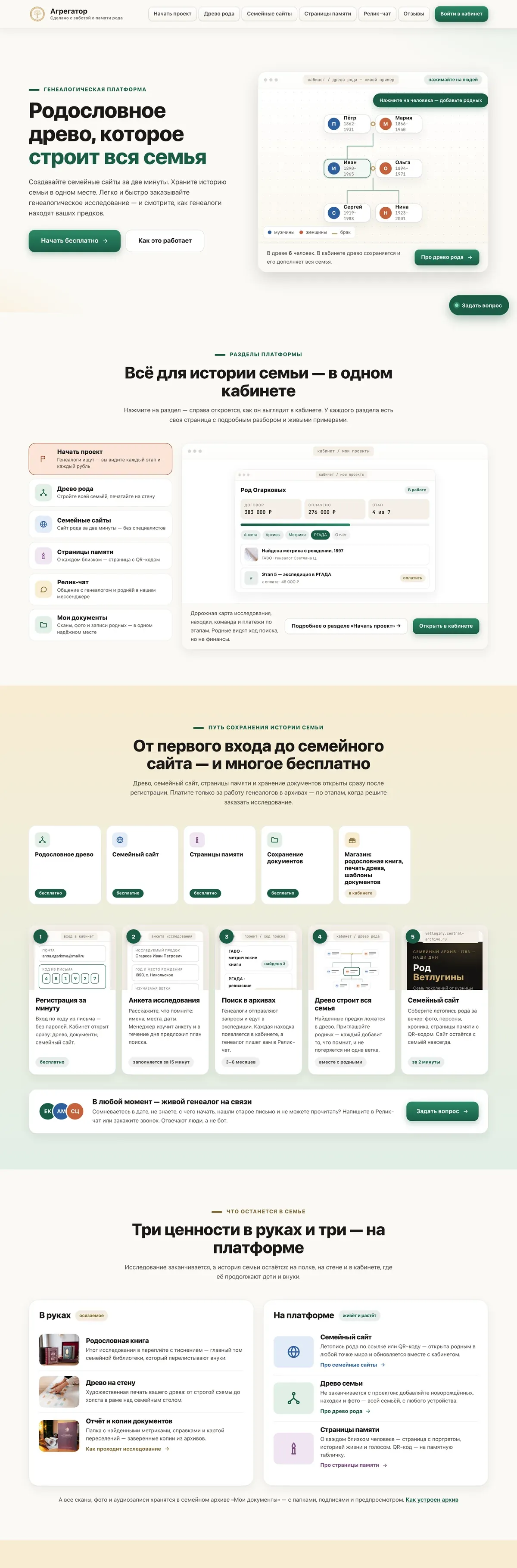 Главная страница проекта «Агрегатор Архивов»